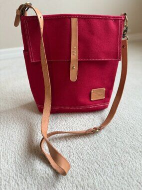 Vintage HEM red shoulder crossbody canvas bag